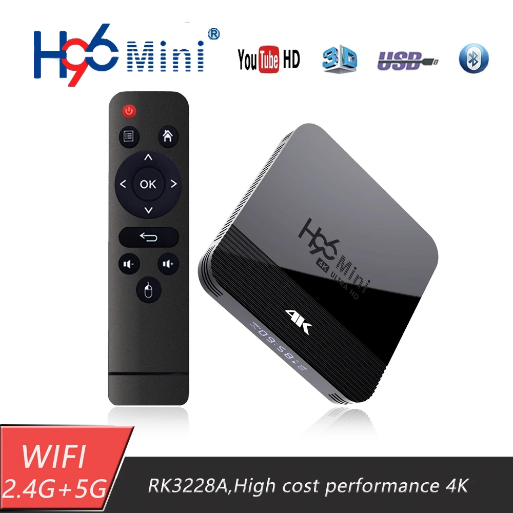 H96mini H8 RK3328A Android 9,0 ТВ приставка 2,4G 5G диапазон wifi 4K H.256 телеприставка с цифровым дисплеем PK HK1MAX H96 MAX X96MINI