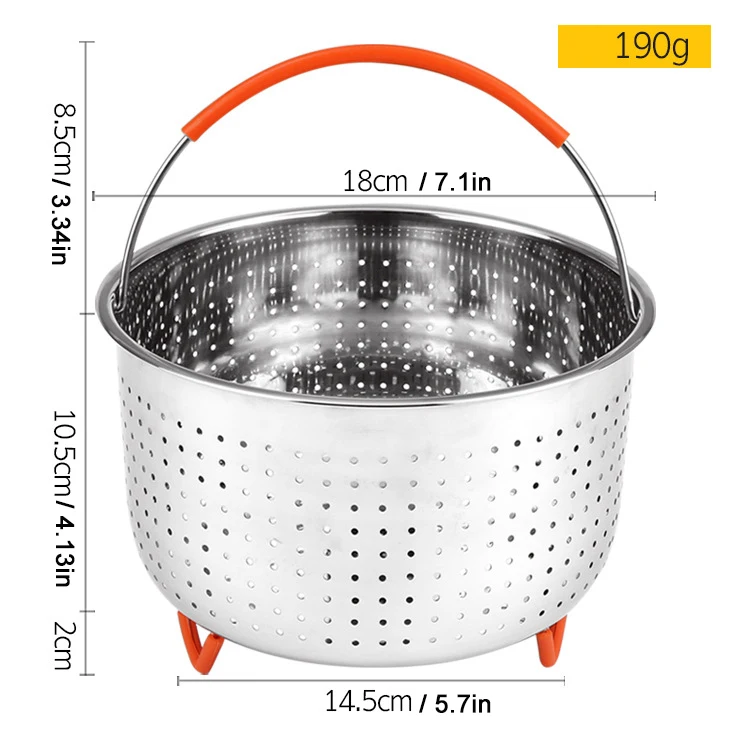304 корзина для пароварки из нержавеющей стали, аксессуары для кастрюль быстрого приготовления 3л, скороварка с силиконовой ручкой