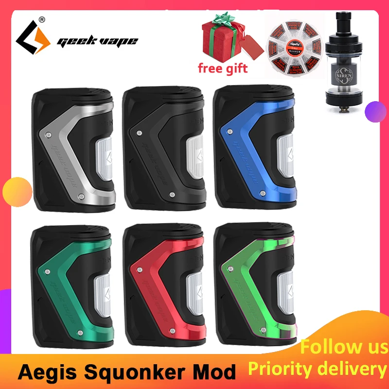 

Geekvape Aegis Squonk 100W Box Mod 2 in 1 Bottom-Fed mod with AS-100 Chipset Powered by 18650 batteries fit Tengu RDA Atomizer