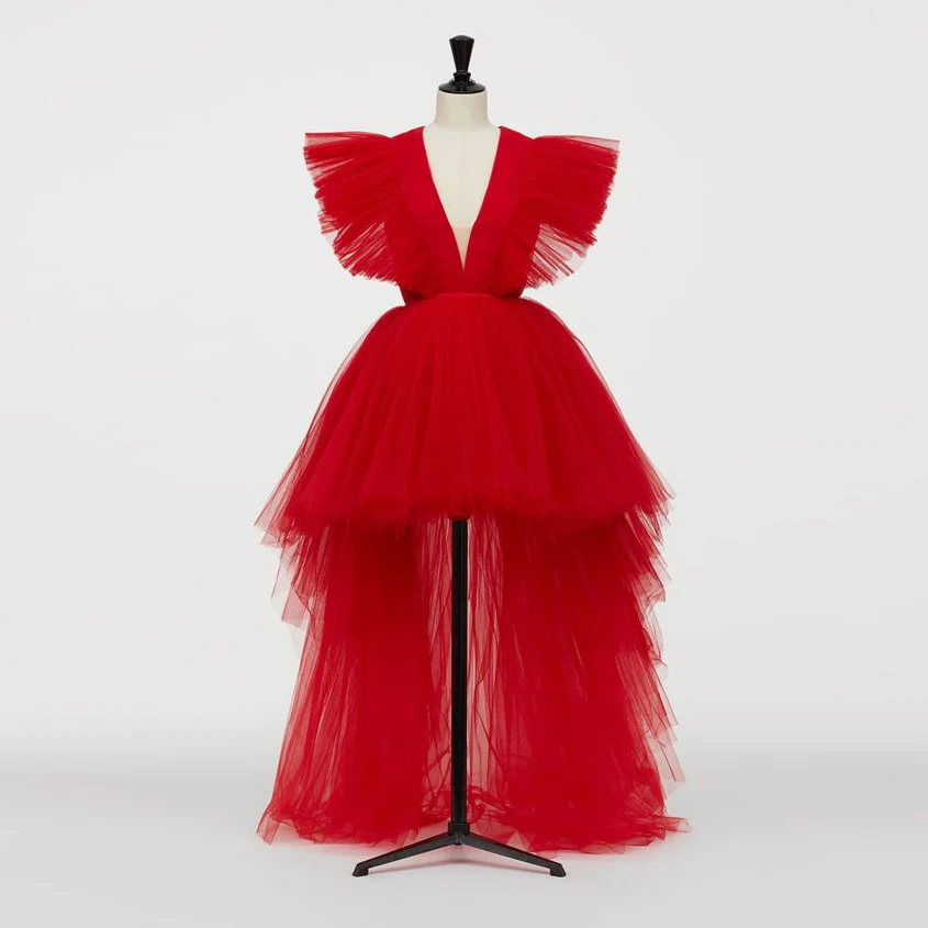 Реальные фотографии Robe de soiree Hi Low платье для выпускного вечера с v-образным вырезом и шлейфом, вечерние платья, горячая Распродажа, платье для особых случаев