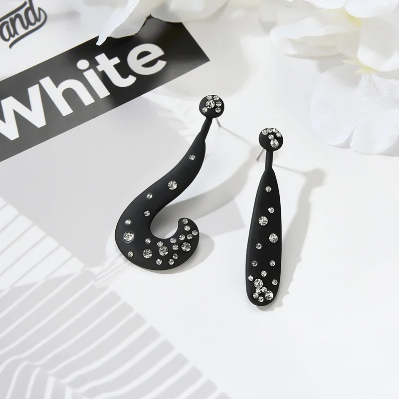 NJ Fashion Question Mark Red Black Crystal Drop Earrings For Woman Acrylic Rhinestone Dangle Earring Party Jewelry In 2019 | Украшения и