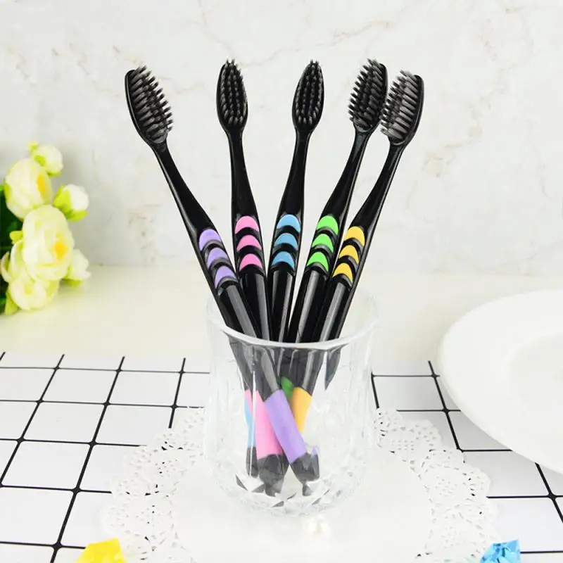 

10pcs Toothbrush Soft Bamboo Charcoal Adult Clean Care Gums Fine Hair Home Unisex Family Wear Cleaning Tooth Care Oral Hygiene