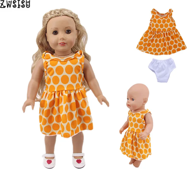 Одежда куклы, платье с трусики головные уборы для 18 дюймов американская кукла& 43 см для ухода за ребенком для мам Кукла-младенец для нового поколения для маленьких девочек плюшевого мишки, игрушка