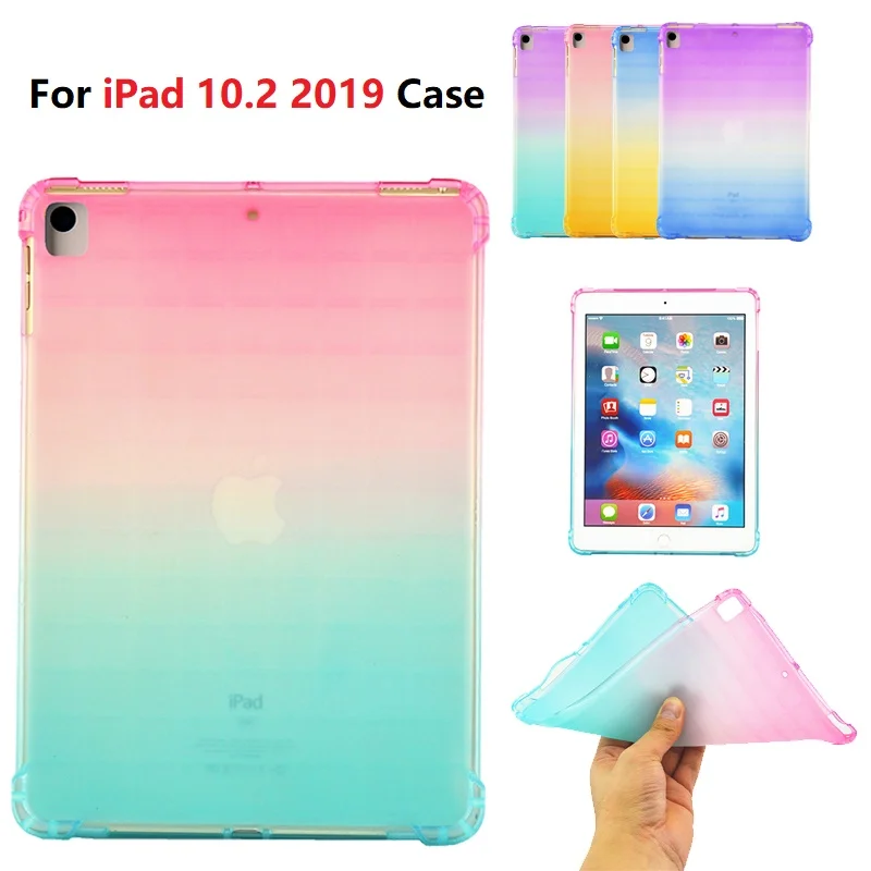 Ultra-thin Case For iPad 10.2 Case A2200 A2198 A2233 Soft Silicone TPU Gradient Cover For iPad 7 10.2 Tablet Case