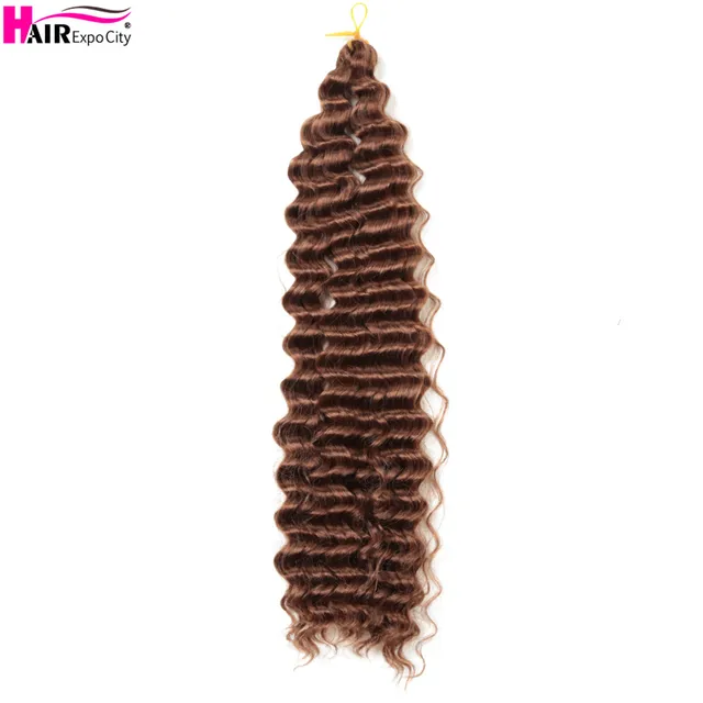 22-28 Inch Deep Wave Twist Crochet Hair Natural Synthetic Braid Hair Afro Curls Ombre Braiding Hair Extensions Hair Expo City #30