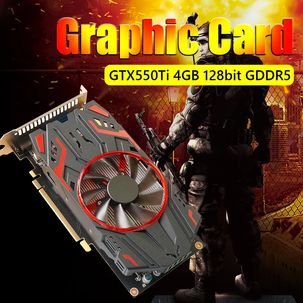 GTX550Ti Graphic Card 4GB 128bit GDDR5 NVIDIA Computer Gaming Video Cards PCI-Express 2.0 HDMI with Cooling Fan graphics cards computer