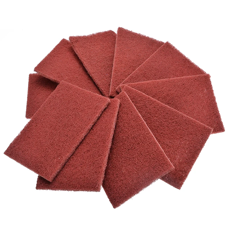 20Pcs 15x10x0.9cm Abrasive Cleaning Pad Green/Red Abrasive Finishing Fine Polish Pads For Metal Wood Plastic Polishing Tools