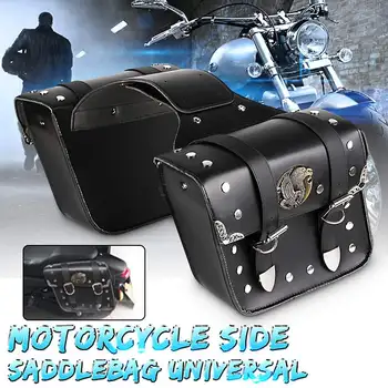 

Motorcycle Saddlebags Saddle Bags Tool Luggage Saddle Bags PU Leather Motocross Black Side Pouch For Honda/Yamaha/Suzuki