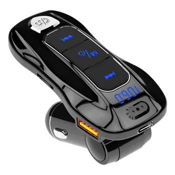 

New Folding Car FM Transmitter Bluetooth 5.0 MP3 Music Player Stereo DSP AUX PD3.0 Quick Charge TF Card U Disk
