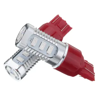 

2pcs 7443 LED Flashing Strobe Blinking Red Rear Light Back Light Signal Light Alert Warning Safety Brake Tail Stop Lights