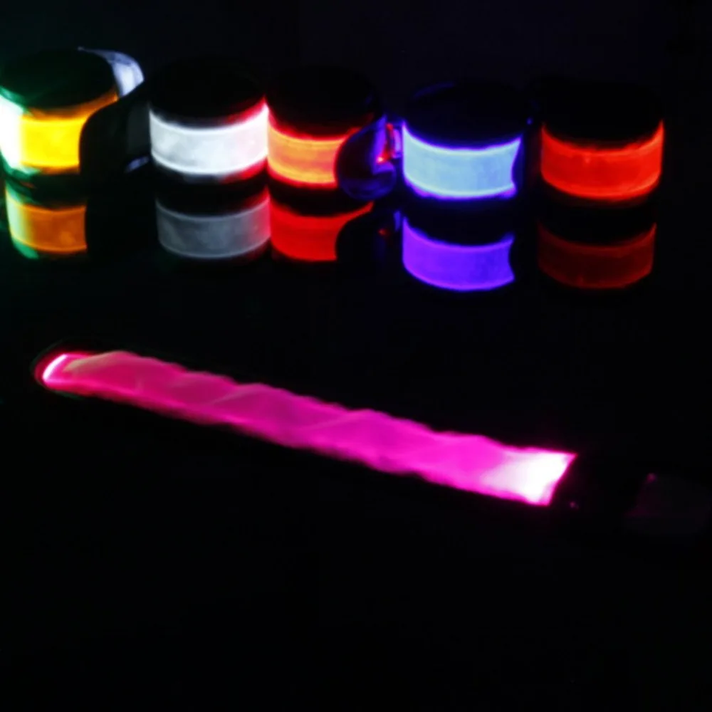 LED Slap Armband Lights Glow Band for Running Replaceable Battery Glow Bracelets Running Bracelet Running Gear