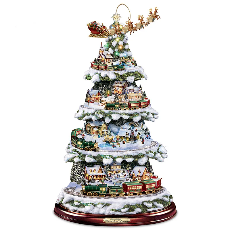 20x30cm Christmas Crystal Tree Santa Claus Snowman Rotating Sculpture Window Paste Sticker Winter New Year Party christmas decor | Дом и сад