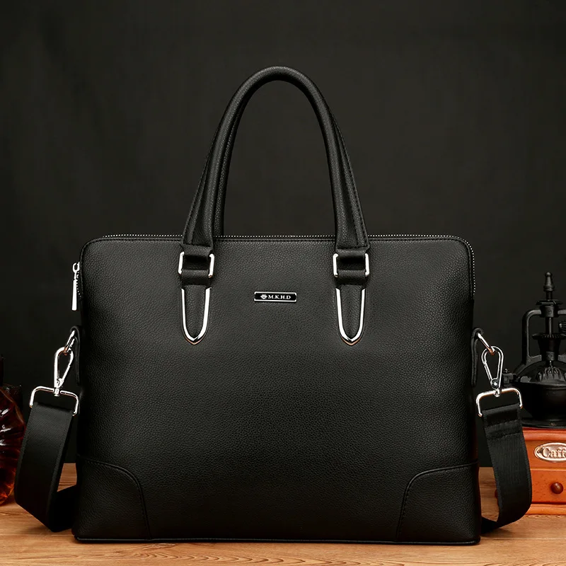 

2017 New Style Men's Handbag Men's Real-leather Bag Cross Briefcase Briefcase Messenger Backpack