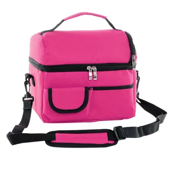 

Large Capacity Dual Layer Lunch Thermal Bag Adjustable Shoulder Strap Travel Picnic Thermal Bag Insulated Tote