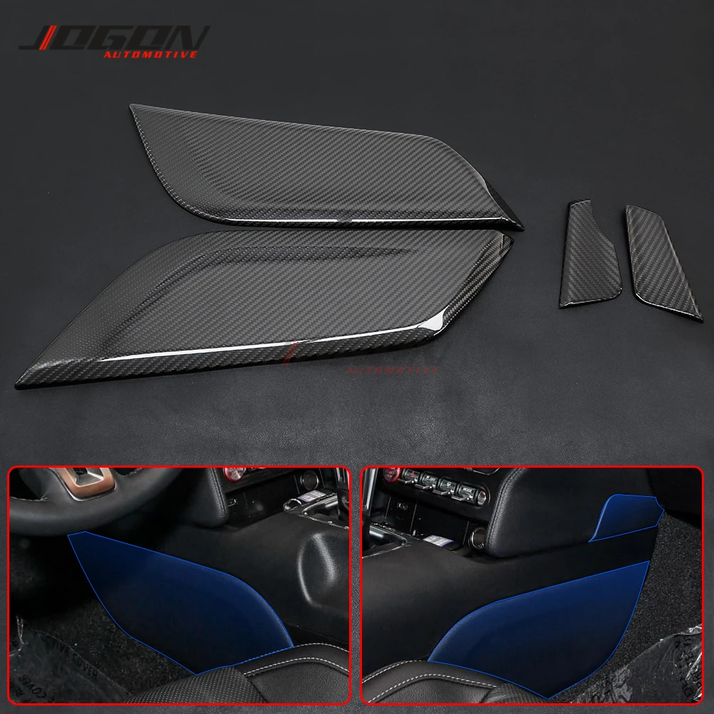 Carbon Fiber Car interior trim Gear Shift Side Center Console Trim Panel Cover For Ford Mustang 2015 2016 2017 2018 2019 2020