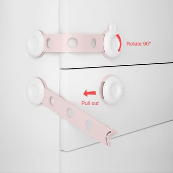 

6pcs Multi-functional Toddler Cartoon Safety Fridge Latches Lock Strap Baby Security Protector Window Protection