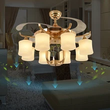 220 В вентилятор, стеклянный абажур, 42 дюйма, светильник, Рождественский Декор для дома, гостиной, отеля, пульт дистанционного управления, современный бесшумный потолочный вентилятор