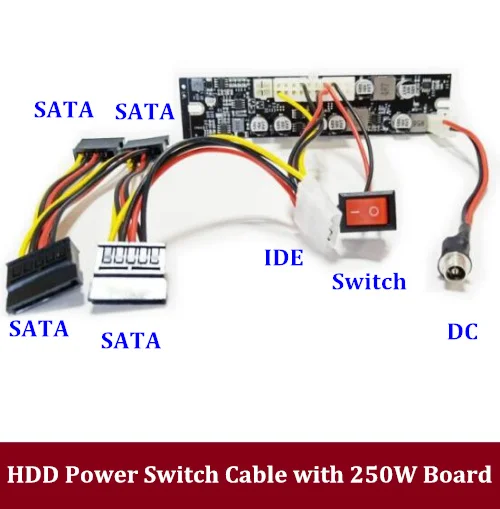 

DIY 12V DC 250W 2,5 3,5 HDD жесткий диск независимая плата переключателя питания с 4 SATA/6 SATA/10 SATA кабель питания