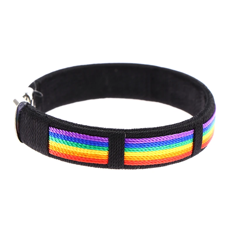 Fashion Rainbow String Bangle & Bacelet Charms Open Cuff Braclet 1PCS For Men Women Jewelry bangle bracelet
