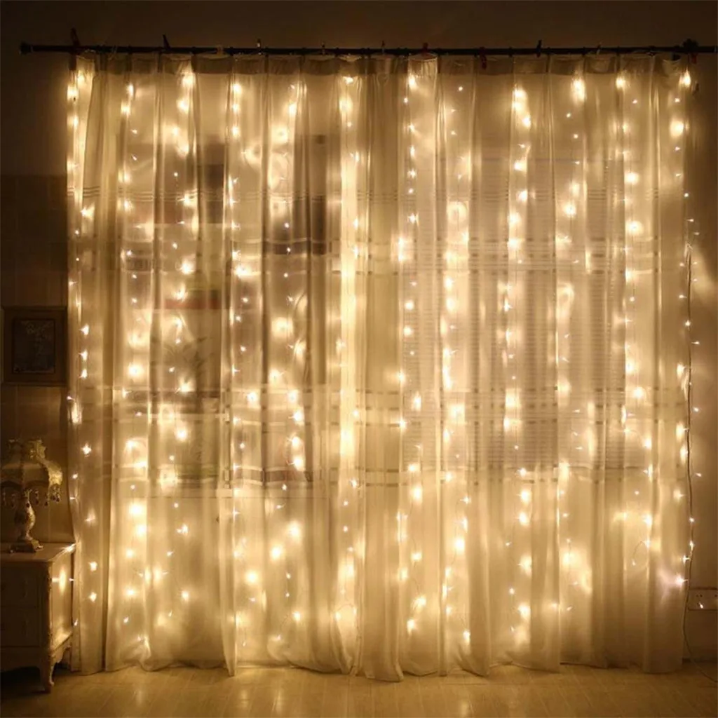 Занавеска s для гостиной домашний текстиль двойные шторы светодиодный креативный вечерние свадебные занавес, волшебные огни USB свет шнура W905