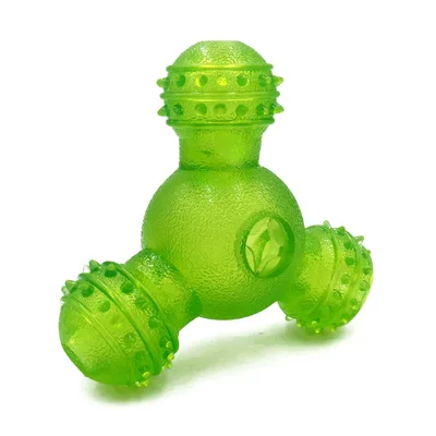 gren Игрушка для собак, смешная интерактивная игрушка для лечения эластичности, игрушка для жевания, IQ, Интерактивная кормушка, дозатор для собак, зубная щетка для домашних животных, уход за полостью рта - Цвет: gren