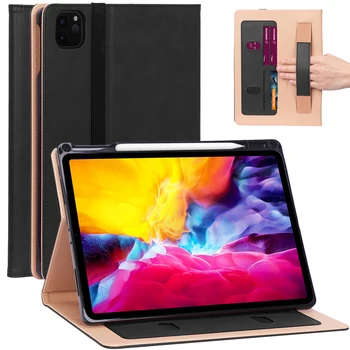 

Cover for 2020 iPad Pro 11''Inch Leather Folding Auto Wake/Sleep Smart Case Hand Strap Cover with Pencil Holder For iPad Pro 11