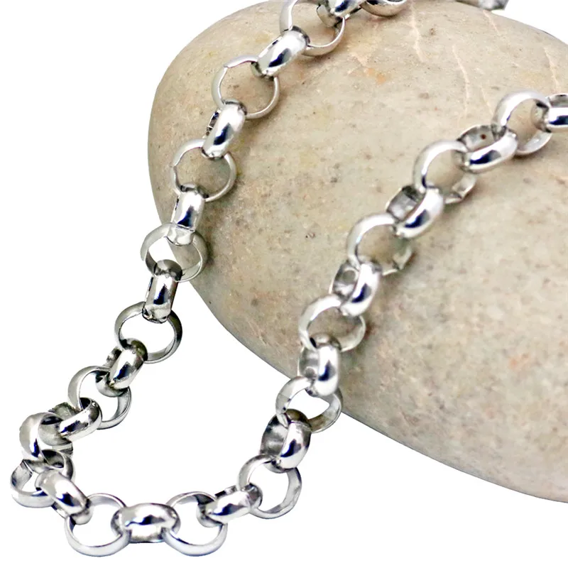 Rolo Chain Necklace Мужской браслет на цепочке, золотой браслет из нержавеющей стали, браслет на цепочке, байкер, хиппи, хип-хоп, мужские ювелирные изделия, вечерние, подарок на день отцов - Окраска металла: Rolo Chain Necklace