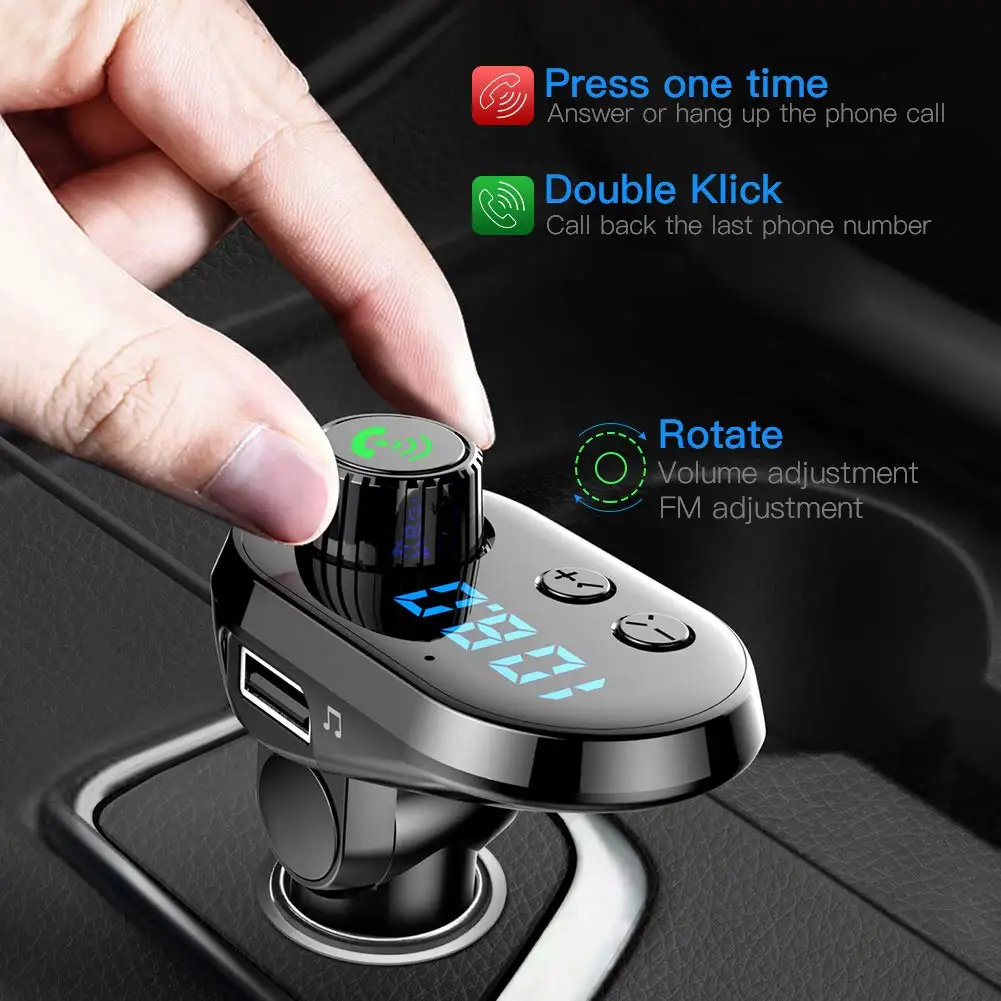 SRUIK, Bluetooth, fm-передатчик для автомобиля, fm-модулятор, Handsfree, держатель телефона, беспроводной радио адаптер, автомобильный комплект, 3USB, быстрая зарядка, 3.1A