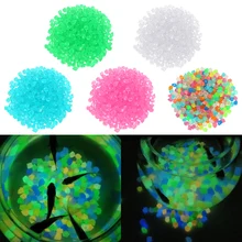 HOOMIN 300 шт./упак. 14 мм искусственный булыжник домашний декор светящиеся гальки гравий светящийся камешек украшения сада