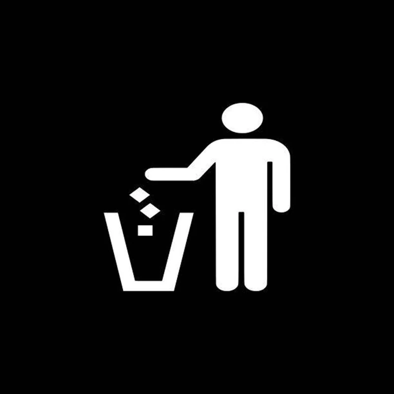 Черный/серебристый мусор символ виниловая наклейка на кузов автомобиля Наклейка