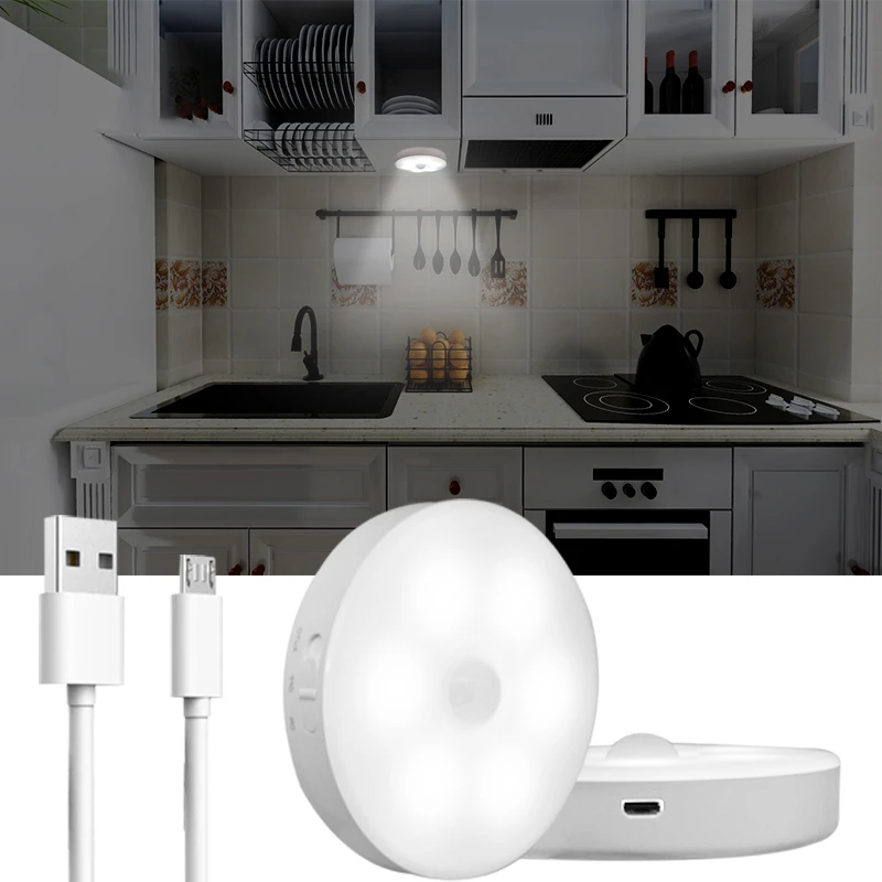 

LED Motion Sensor Light USB Rechargeable LED Under Cabinet Light For Kitchen Closet Wardrobe Bedroom Stairs Wall Lamp Night Lamp