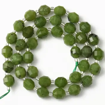 

Top Quality Natural Faceted Green Canadian Jades Stone Beads 8MM Round Loose Spacer Beads For Jewelry Making Diy Woman Bracelets