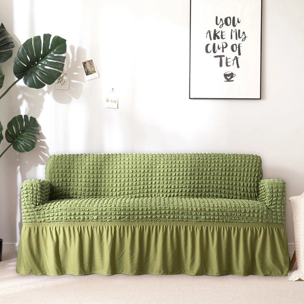 Slipcover Settee полный охват чехлы для диванов мягкий диван съемный оборками Регулируемый пылезащитный эластичный стрейч мебель протектор
