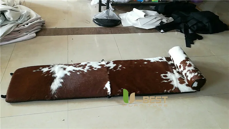 U-BEST Ле Корбюзье Lc4 шезлонг Черный и белый цвета, Воловья кожа кресло для отдыха