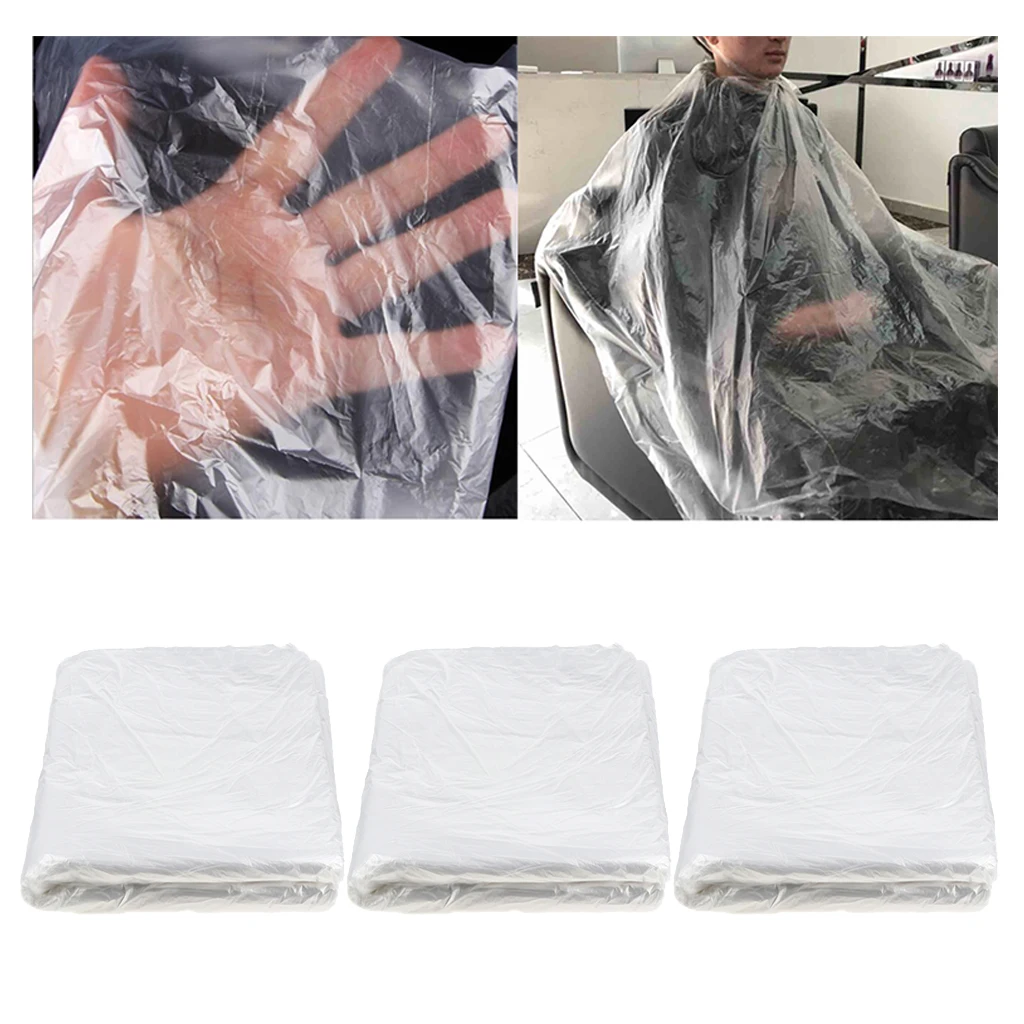 Lots 150 PE Disposable Hair Cutting Capes Gowns Protect Stylist Barber