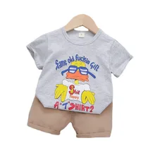 

Summer Baby Boys Cartoon Clothes Children Girls Fashion T Shirt Shorts 2Pcs/sets Kids Infant Clothing Toddler Casual Tracksuits