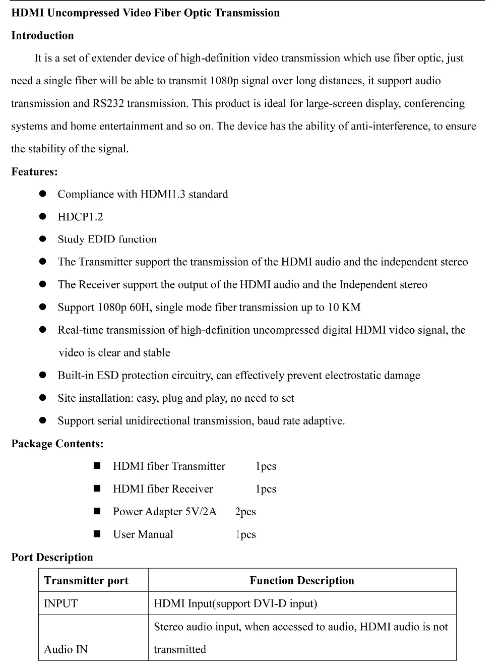 HDMI带数据 Specs (1)