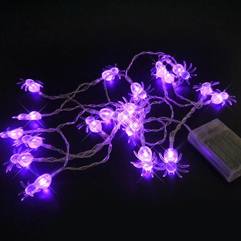 purple light 3M 20 светодиодов Хэллоуин светильник строка фиолетовый/Теплый Белый Паук светильник s для сада Домашняя вечеринка, праздник украшение праздника строка светильник - Испускаемый цвет: purple light