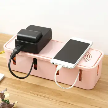 

Cable Storage Box Power Strip Wire Case Anti Dust Charger Socket Organizer Desktop Network Line Storage Bin Home Storage Box Dec