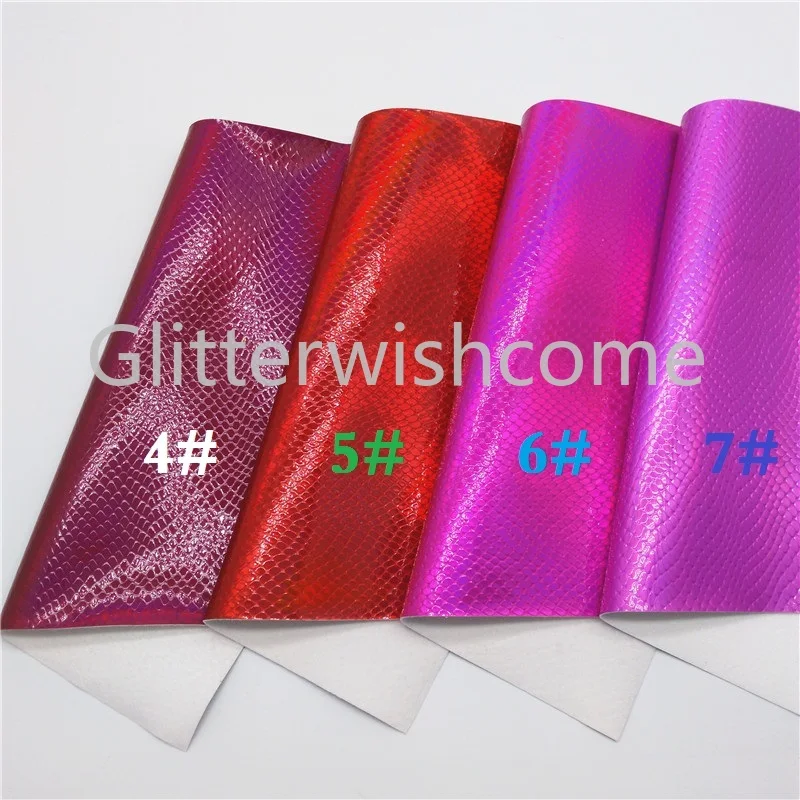 Glitterwishcome 21X29 см A4 Размер Переливающаяся искусственная кожа ткань, змеиная Синтетическая кожа ткань листы, винил для бантов, GM503A