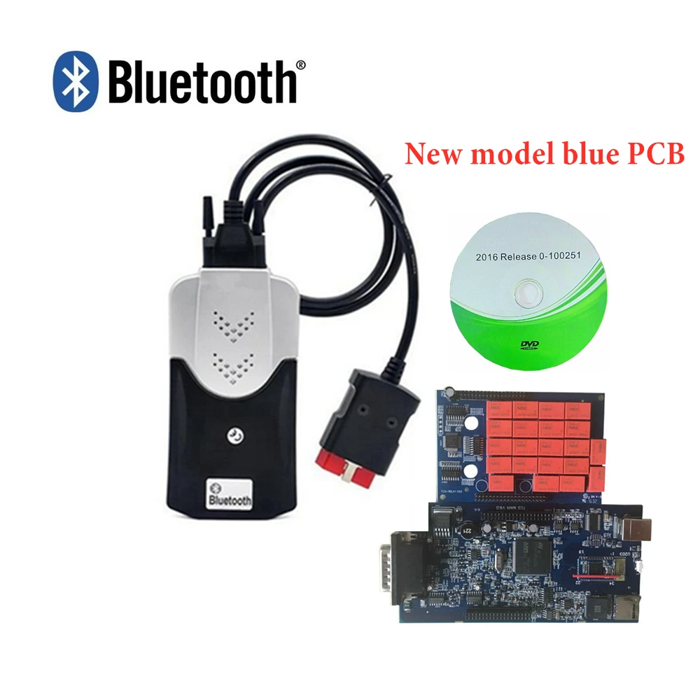 with bluetooth DHL дизайн VD DS150E CDP с Bluetooth V3.0 PCB 2016R0/2015R3 keygen для delphis автомобилей грузовиков obd2 диагностический инструмент - Цвет: with bluetooth
