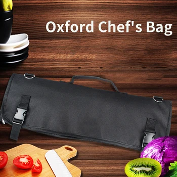 

Roll Chef Knife Bag Professional Oxford Cloth Accessories Storage Cooking 8 Pocket Slots Large Capacity Multifunctional Portable