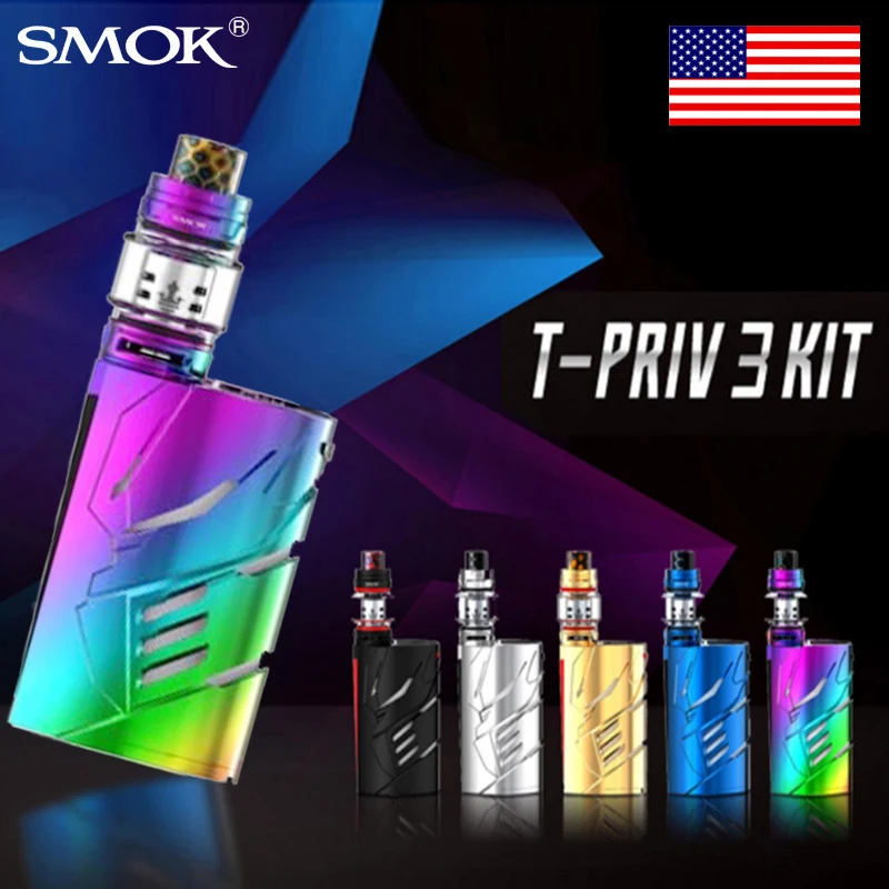 Оригинальная электронная сигарета SMOK T PRIV 3 комплекта 300 Вт с атомайзером V12 Prince 8