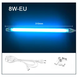Dual Voltage Ultraviolet Sterilization Quartz Lamp with UVC Bactericidal LED Technology - 8W With EU Plug (110V)