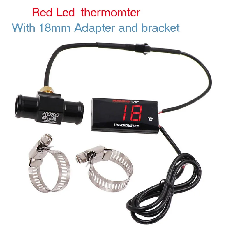 Thermomètre Numérique pour Moto, et 18mm/22mm Adapter