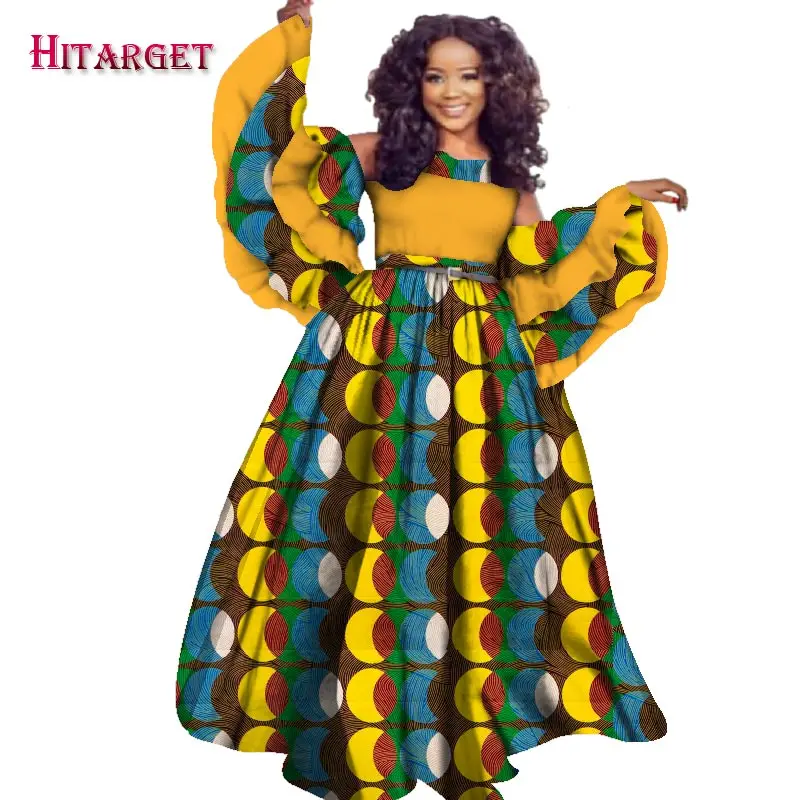 2020 Automne Robe Africaine Pour Les Femmes Hitarget Prive Personnalise A Manches Longues Parole Longueur Femmes Robe Grande Taille Imprimer Coton Wy2441 Aliexpress