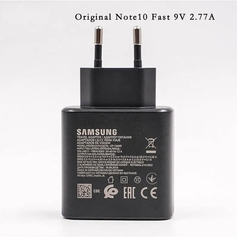 Samsung Note 10 супер быстрое зарядное устройство PD PSS 25 Вт супер адаптер питания для быстрой зарядки кабель type-c для Galaxy Note 10 S10 plus K20 pro