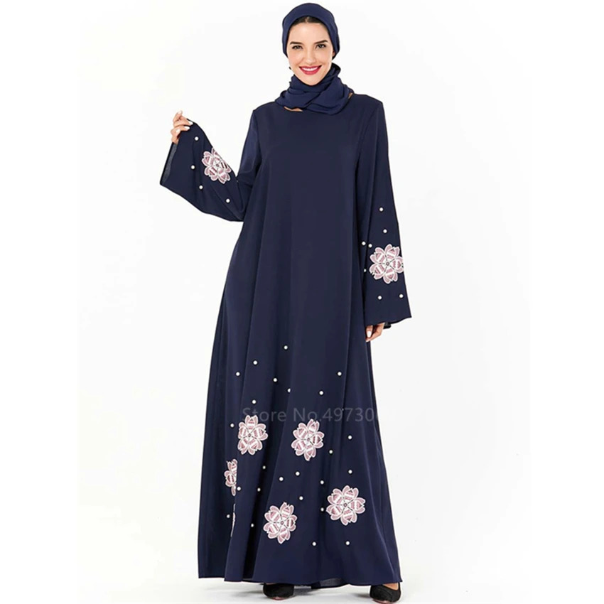 Элегантное мусульманское платье с вышивкой Abaya Vestidos кардиган кимоно свободный
