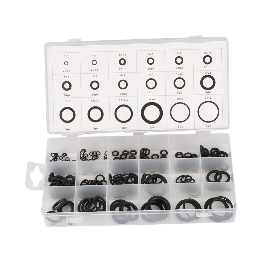 7 Type Multi-size O-Ring Assortment Kit NBR Rubber Gaskets Garden Irrigation Sealing O Rings Connector Washers Black/Green