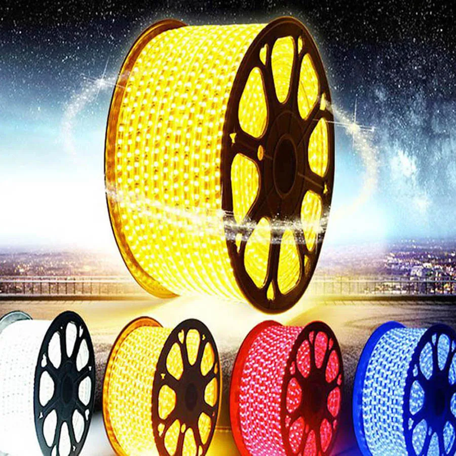 5050 Flexible LED Strip light AC220V 60ledsm Waterproof IP67 Led Tape LED Light With EU Power Plug 1M2M3M8M9M10M20M